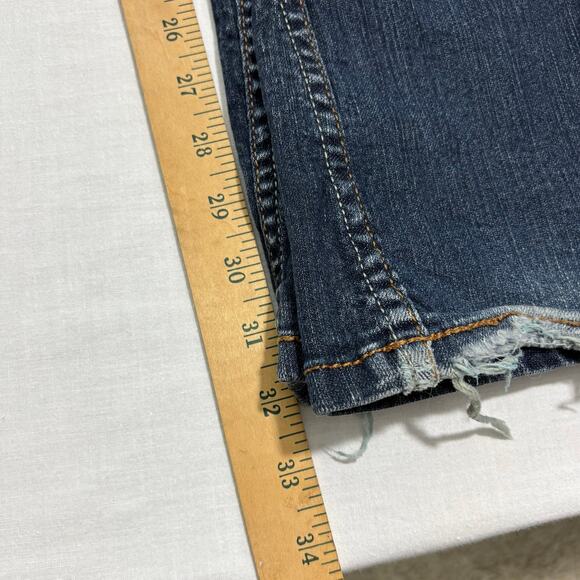 VTG Y2K Mudd Jeans Low Rise Flared size 5 Dark Wash Preppy 28 x 32 - Picture 6 of 8